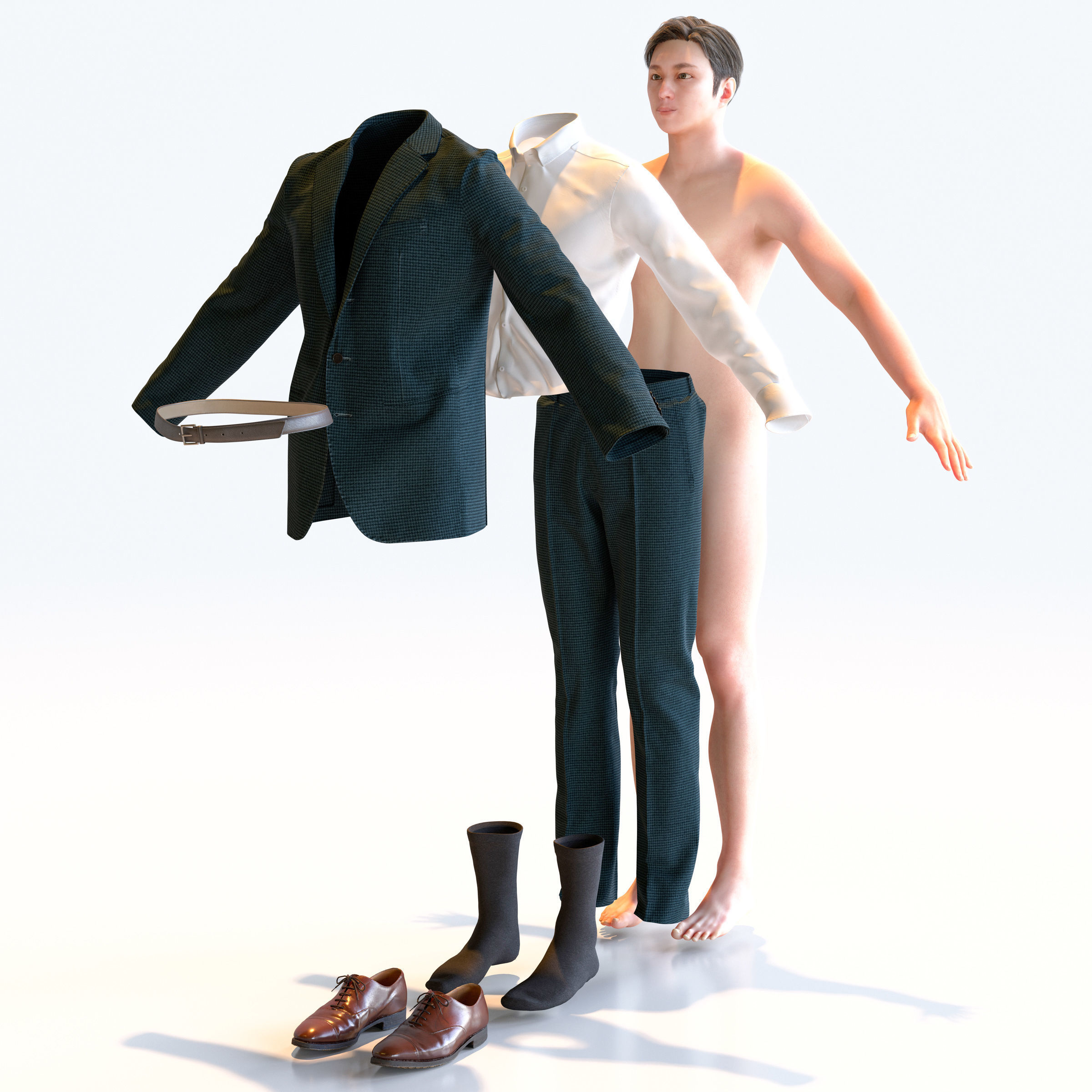 30x A-pose Asian People Bundle 3D Model Collection_17