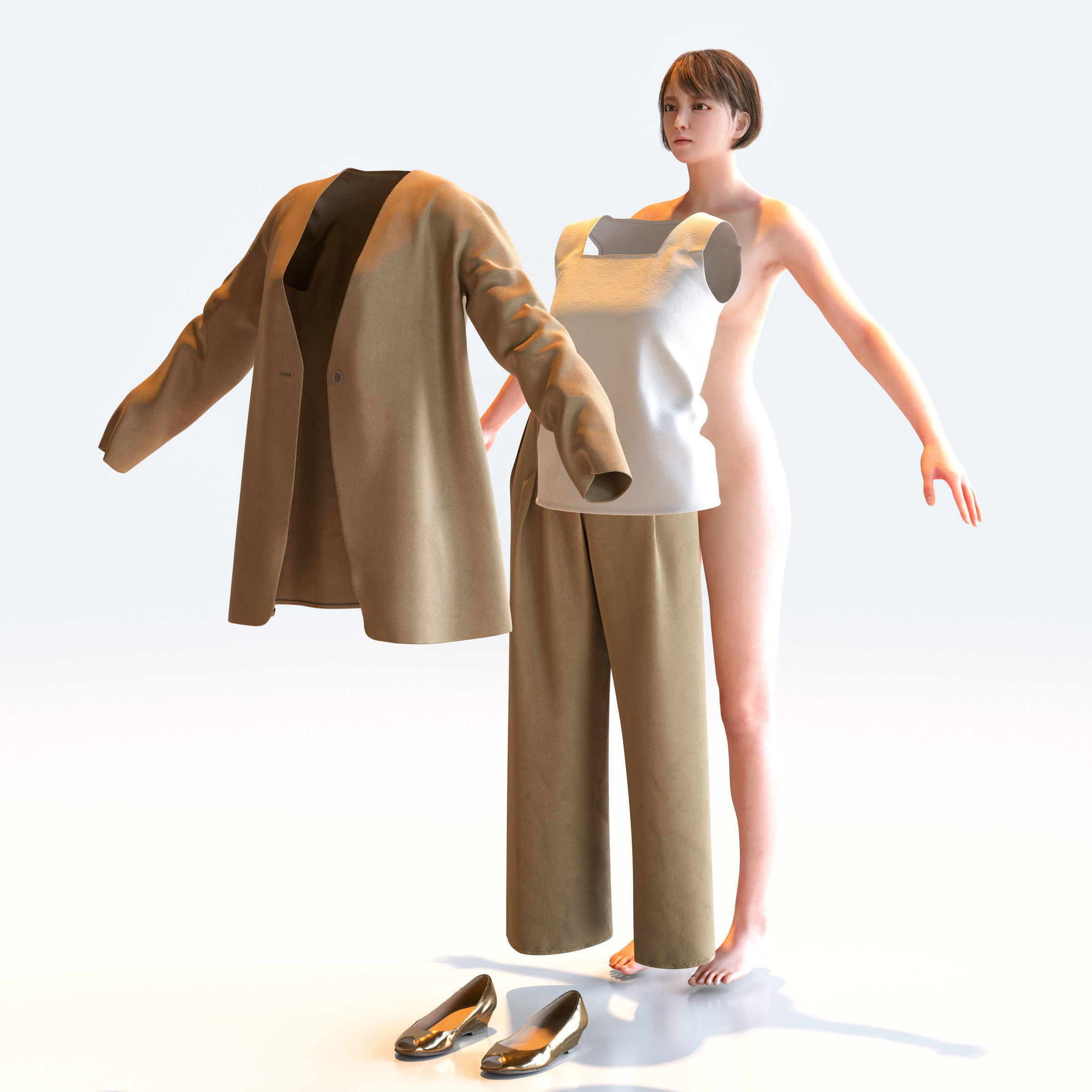 30x A-pose Asian People Bundle 3D Model Collection_22