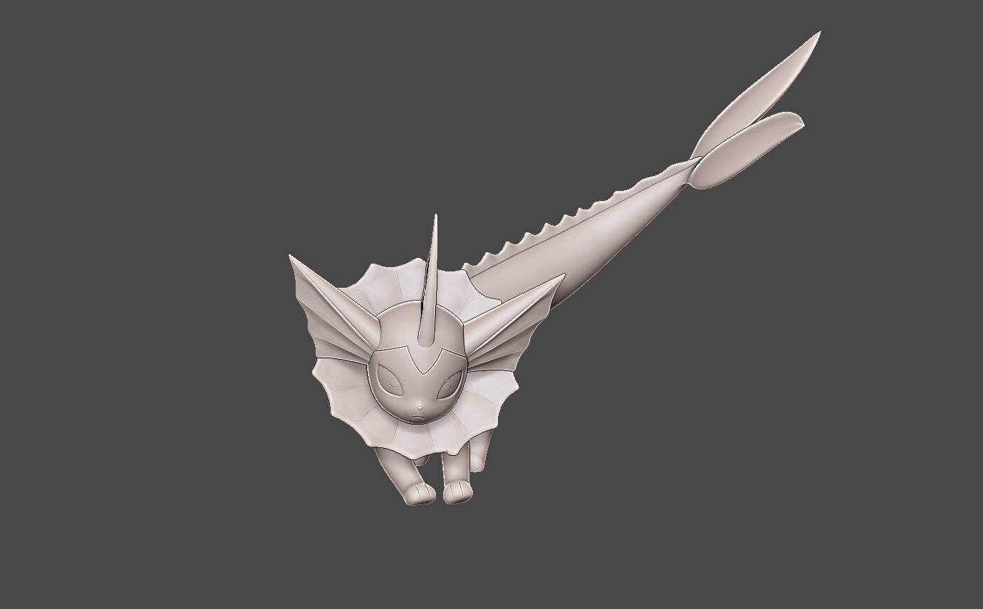 Pokemon vaporeon 3D print model_10