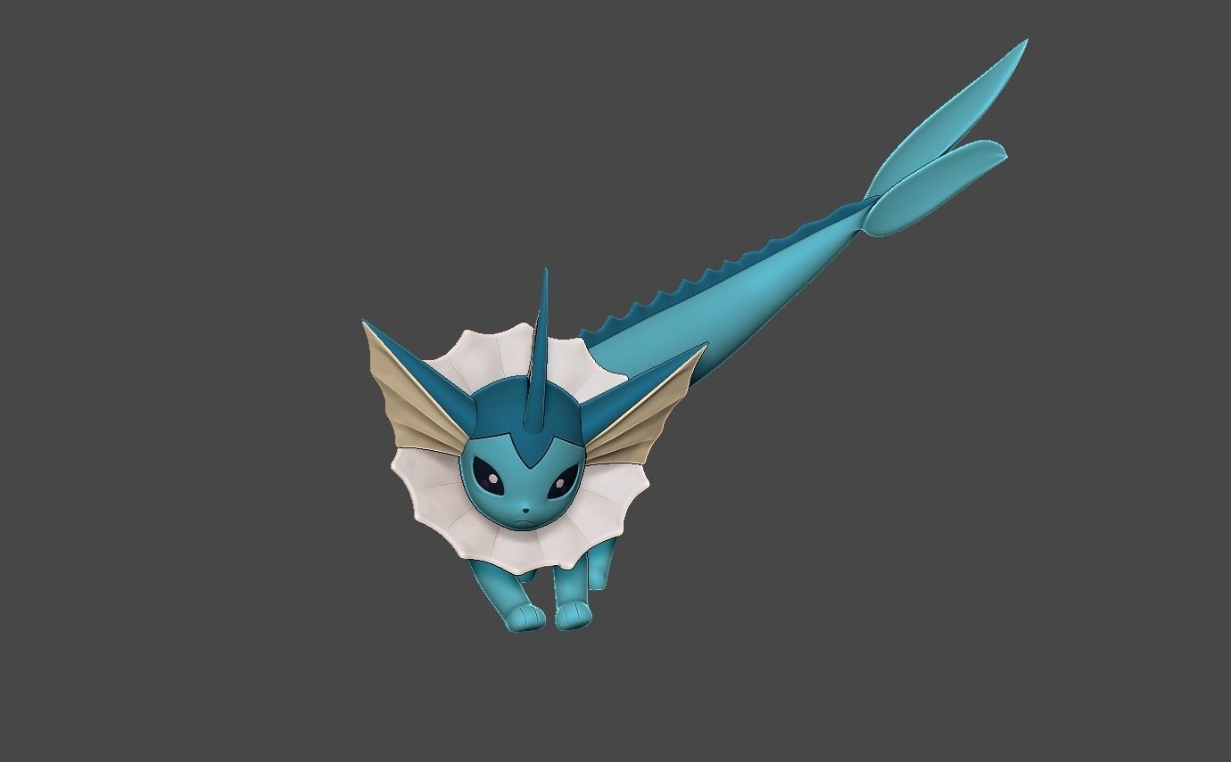 Pokemon vaporeon 3D print model_9