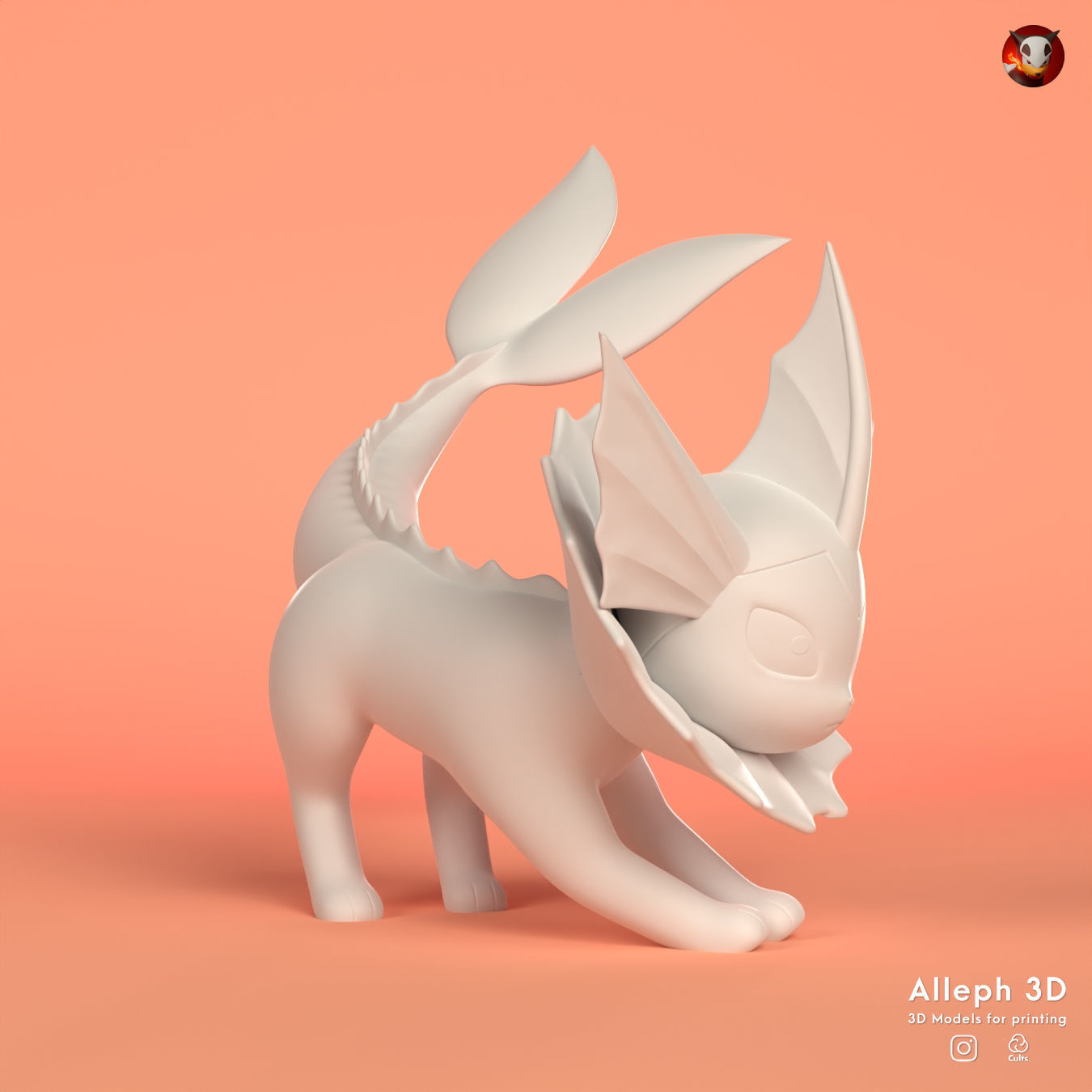 Pokemon vaporeon 3D print model_1
