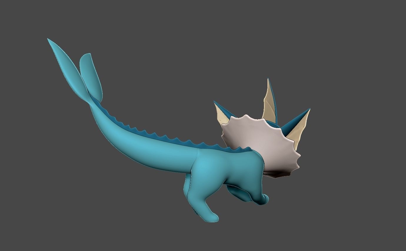 Pokemon vaporeon 3D print model_4