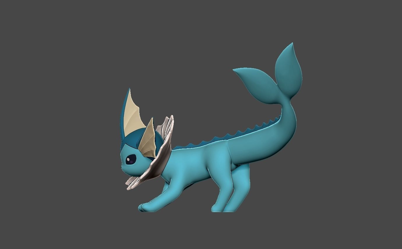Pokemon vaporeon 3D print model_7
