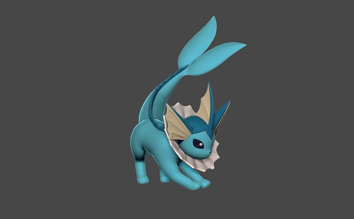 Pokemon vaporeon 3D print model_2
