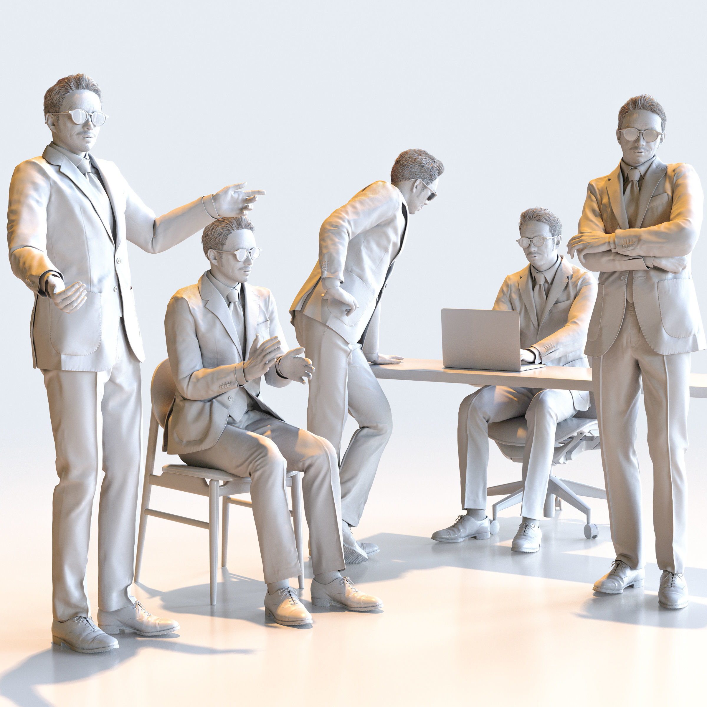 150x Posed Asian People Bundle 3D Model Collection_64