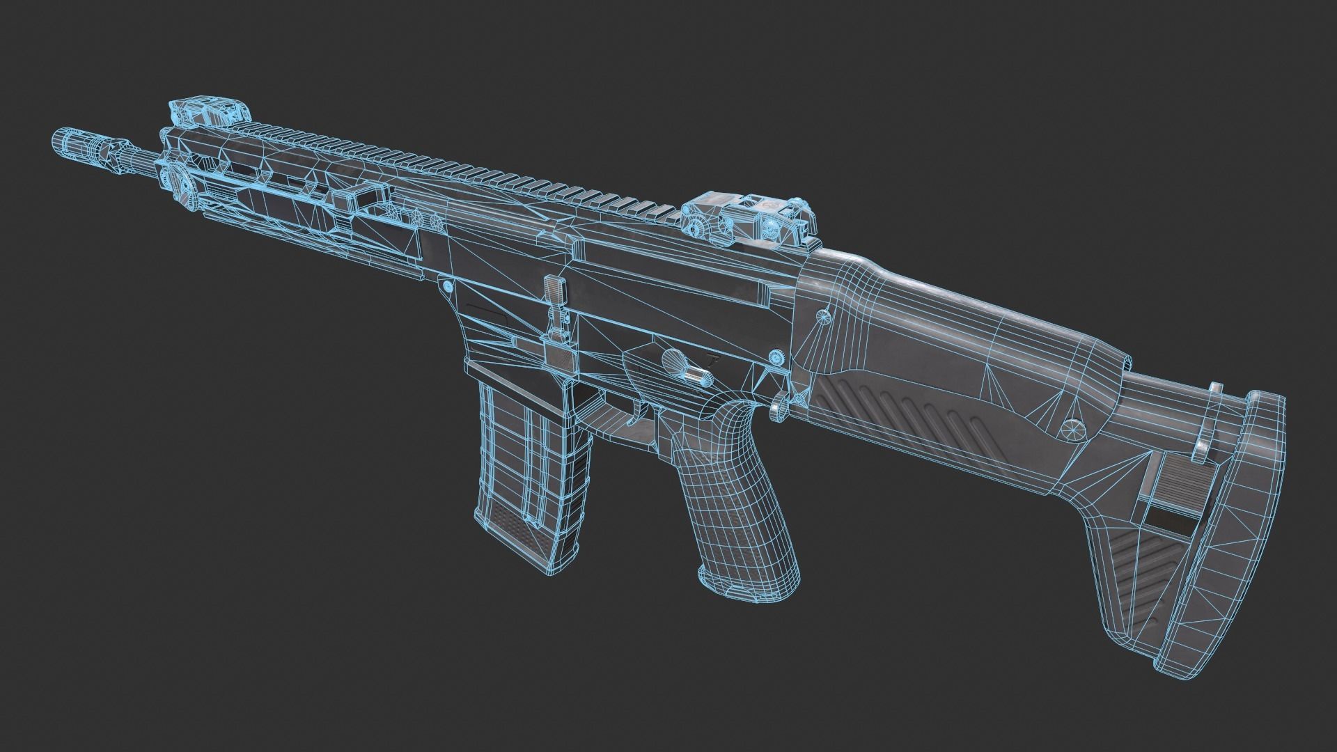 Howa Type 20 Rifle Low-poly 3D model_9