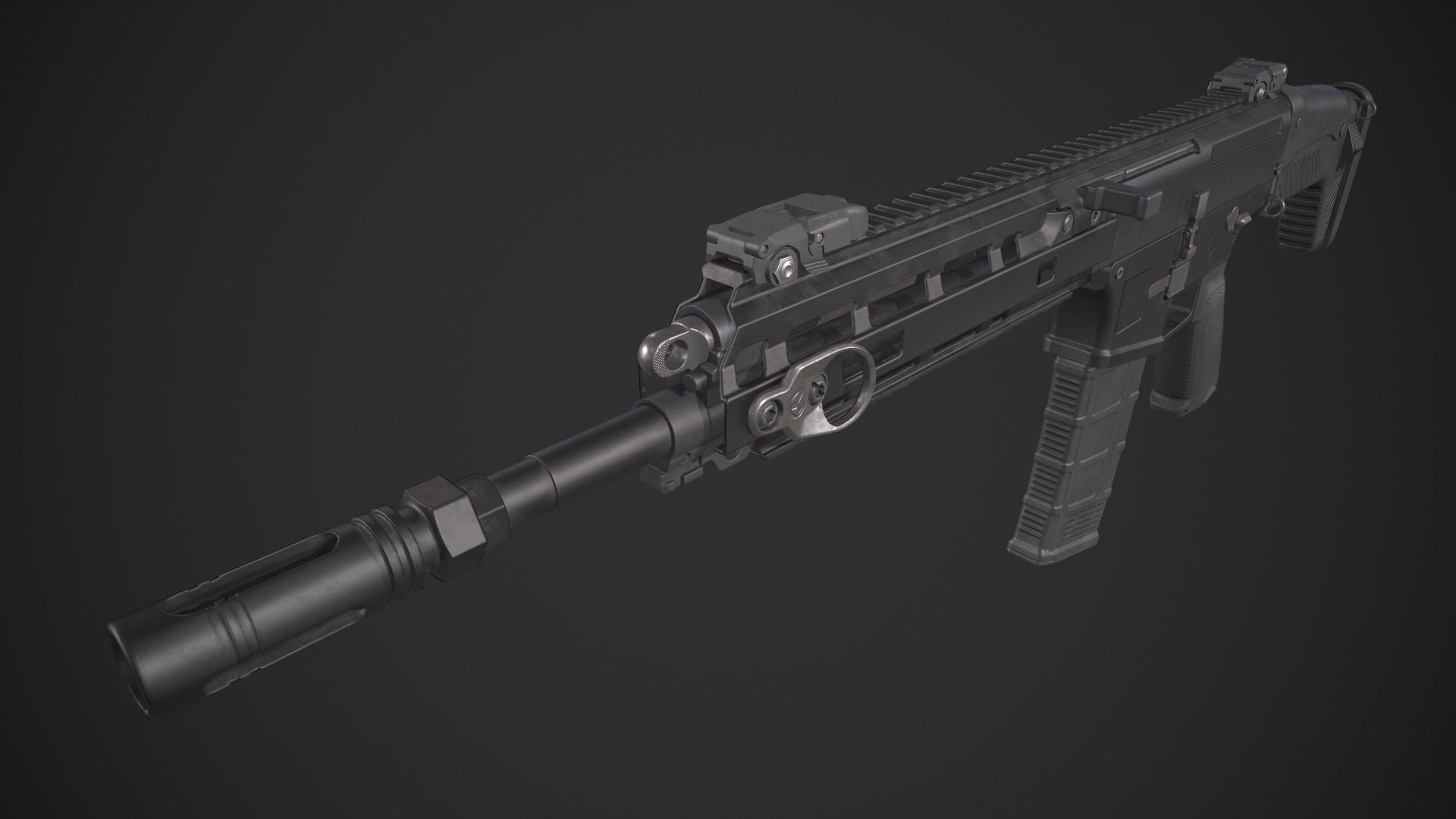 Howa Type 20 Rifle Low-poly 3D model_10