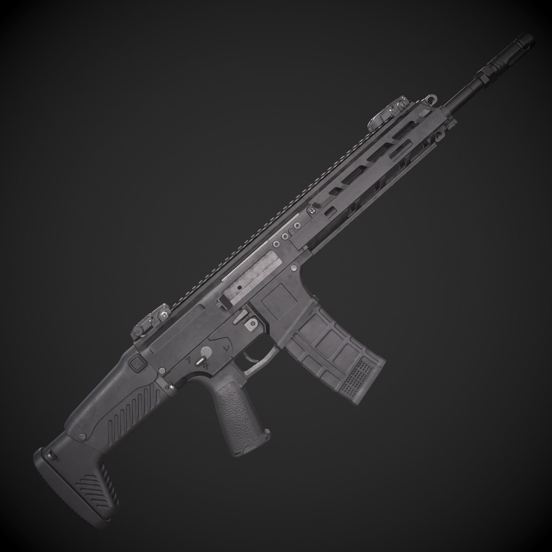 Howa Type 20 Rifle Low-poly 3D model_14