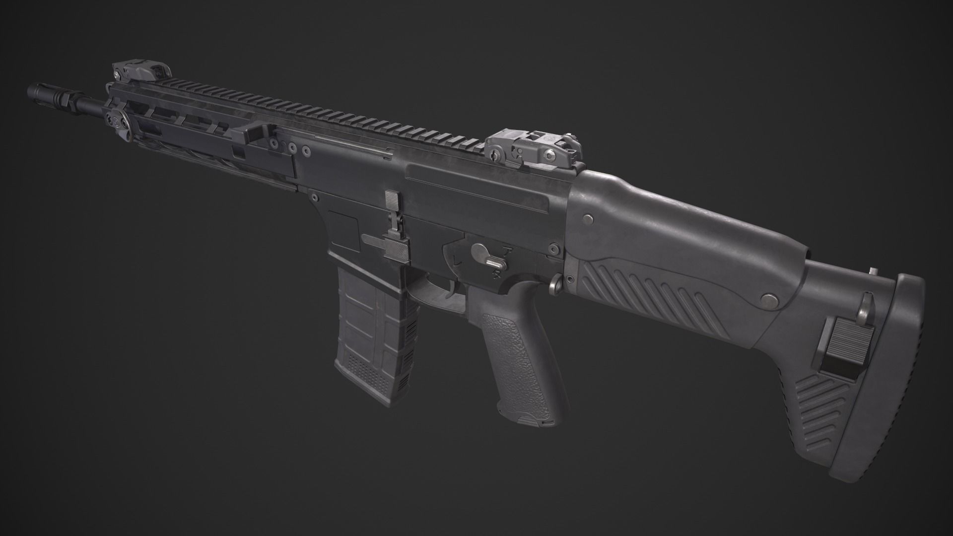 Howa Type 20 Rifle Low-poly 3D model_8