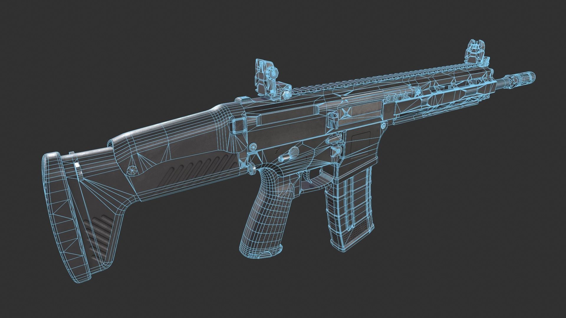 Howa Type 20 Rifle Low-poly 3D model_3