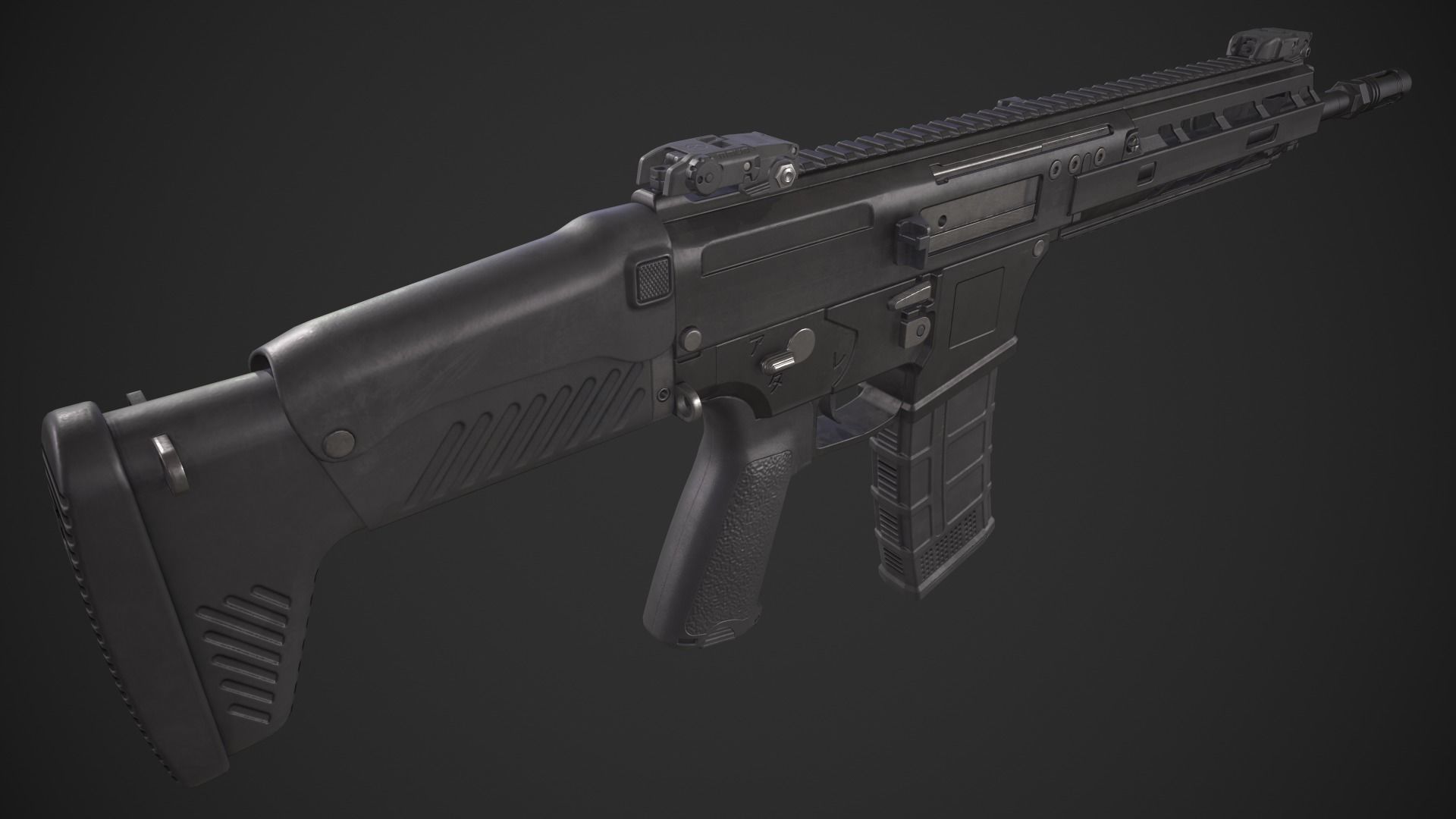 Howa Type 20 Rifle Low-poly 3D model_12