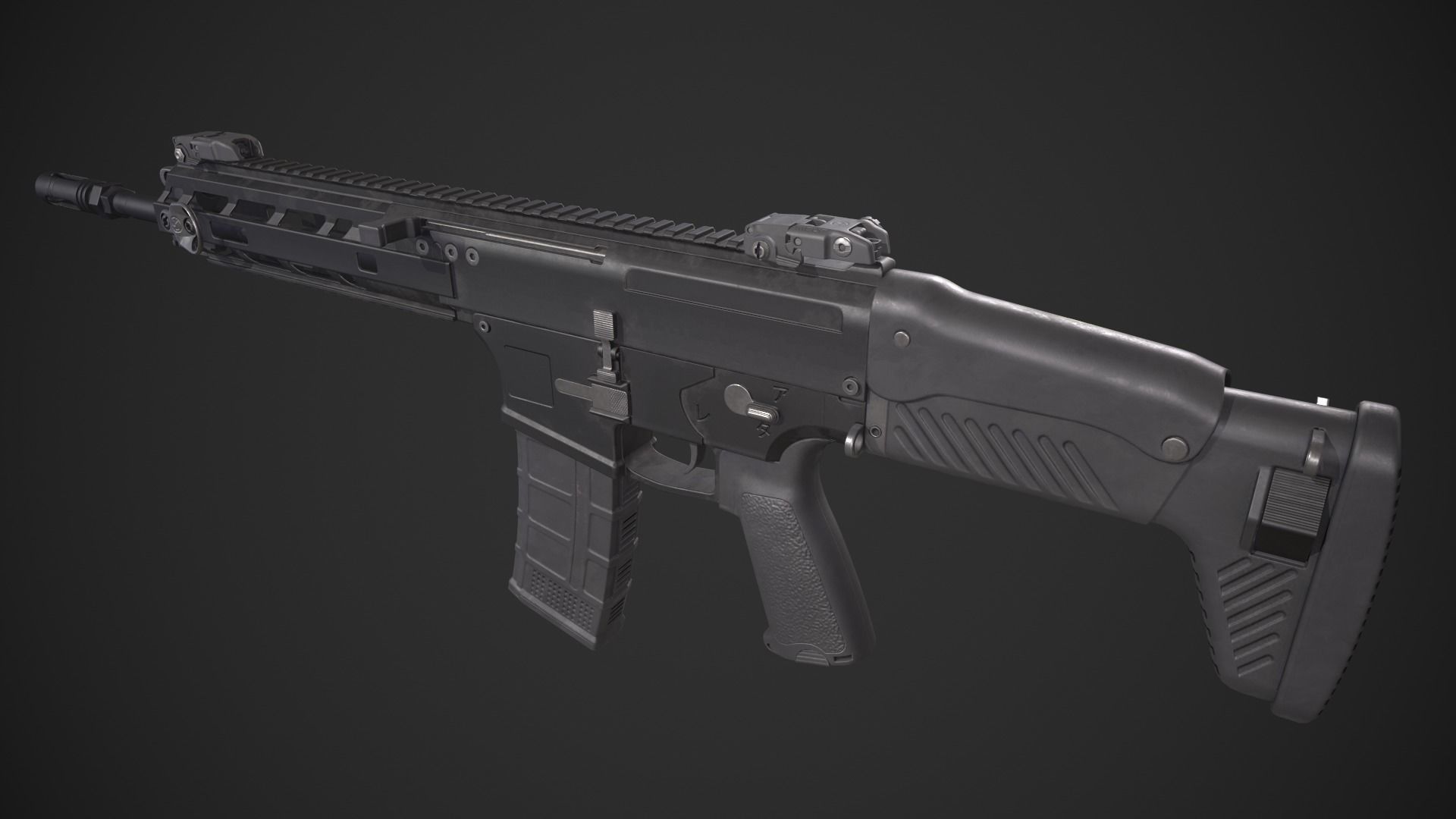 Howa Type 20 Rifle Low-poly 3D model_4