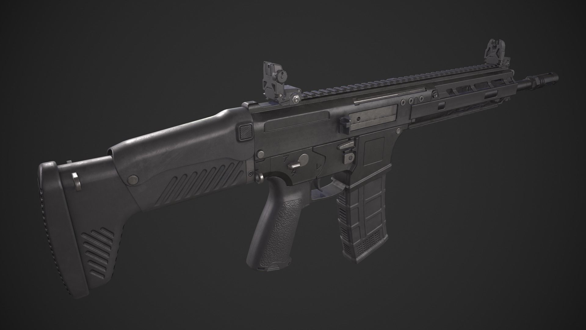 Howa Type 20 Rifle Low-poly 3D model_2