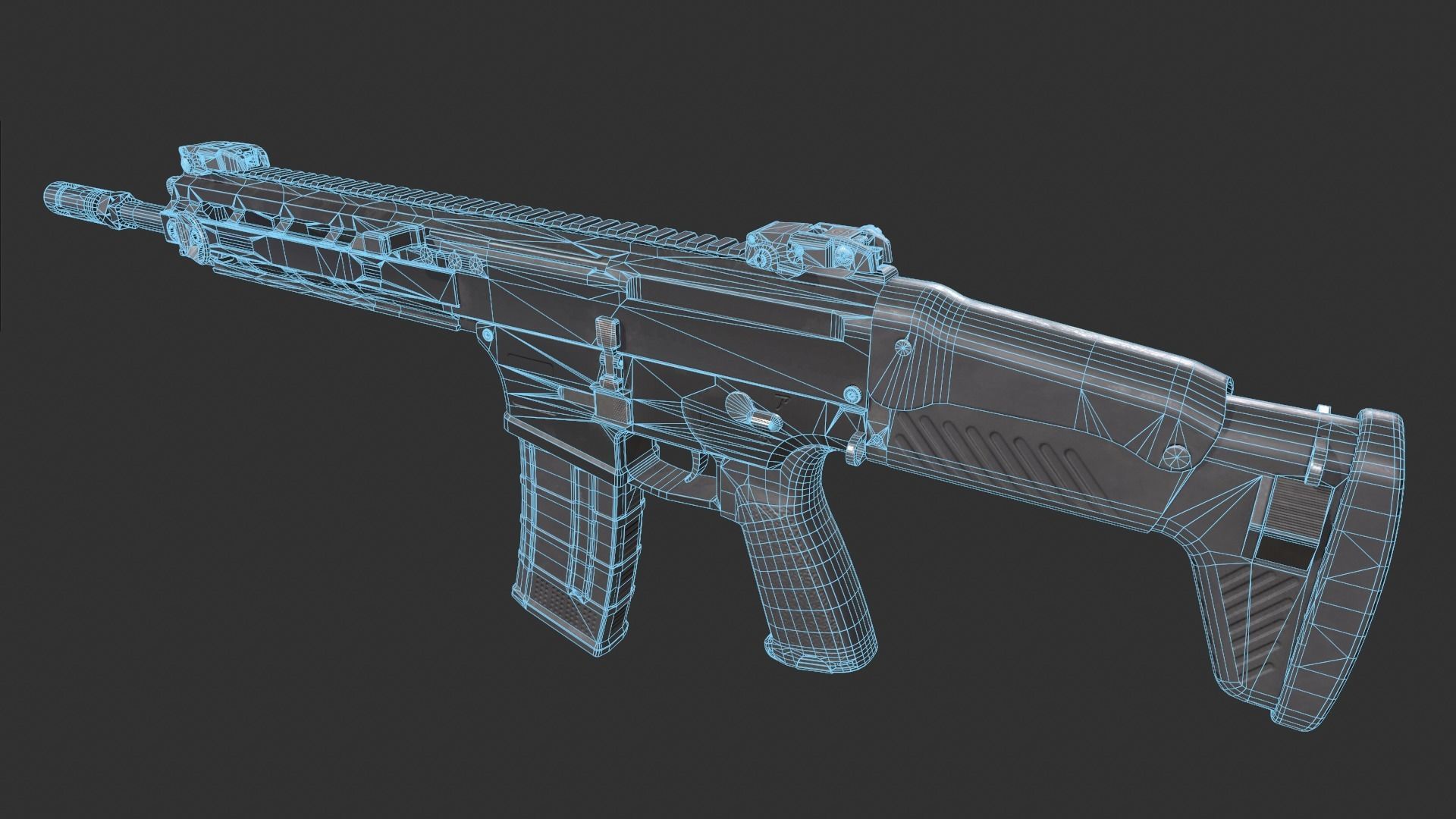 Howa Type 20 Rifle Low-poly 3D model_5