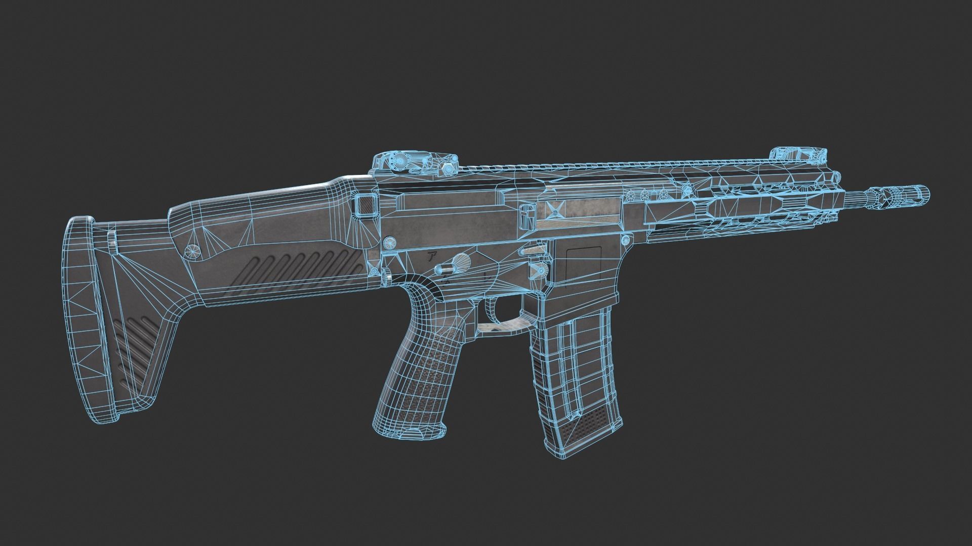 Howa Type 20 Rifle Low-poly 3D model_1