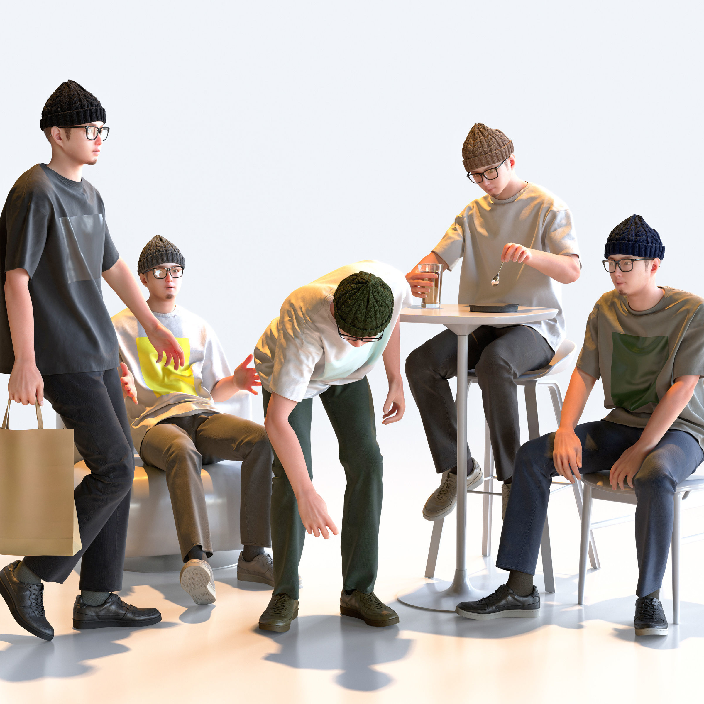 150 Posed and 30 A-pose Asian People Bundle 3D Model Collection_47