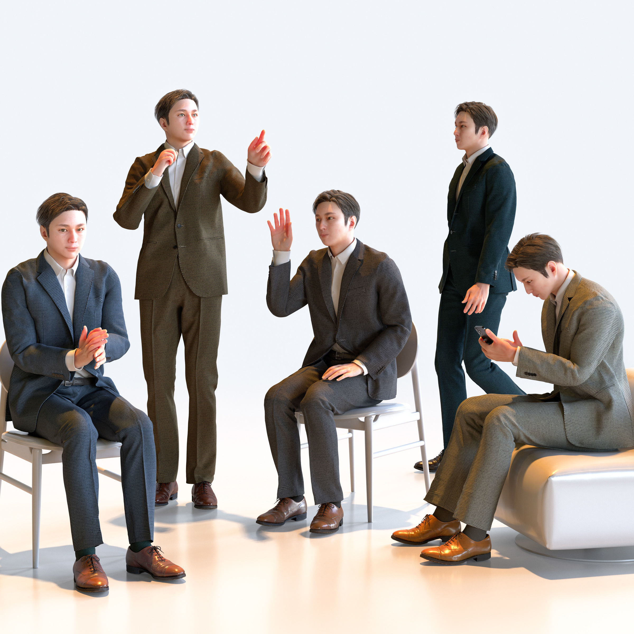 150 Posed and 30 A-pose Asian People Bundle 3D Model Collection_71