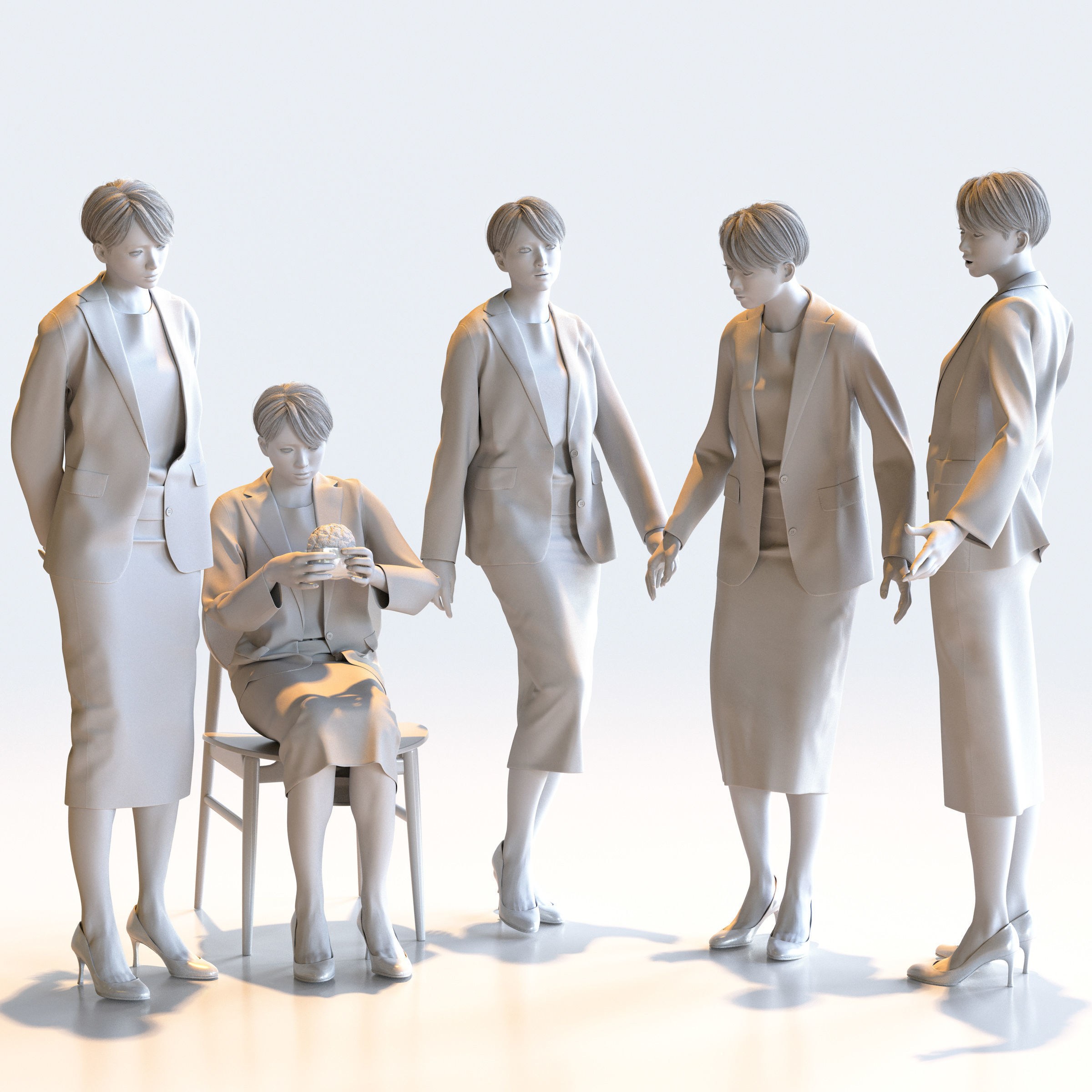 150 Posed and 30 A-pose Asian People Bundle 3D Model Collection_56