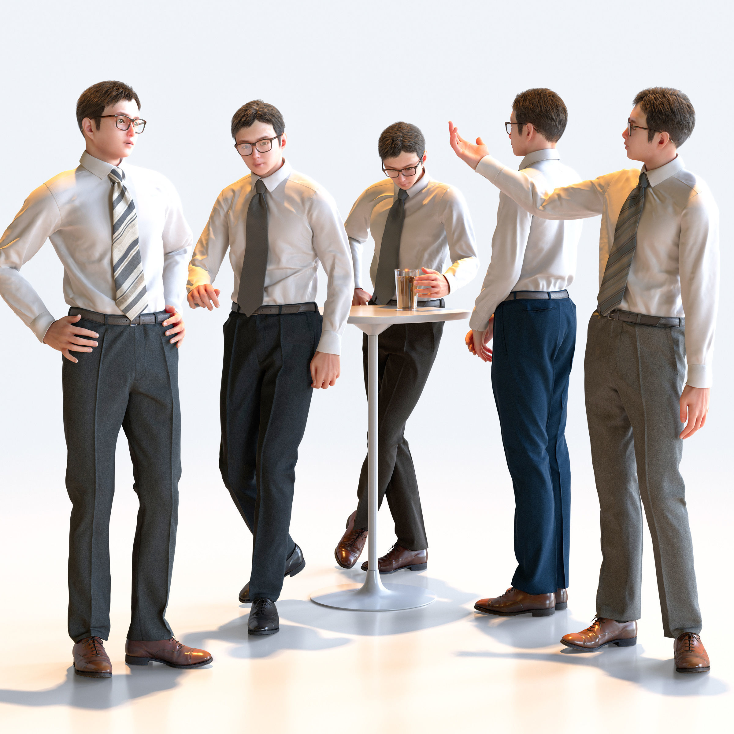 150 Posed and 30 A-pose Asian People Bundle 3D Model Collection_67