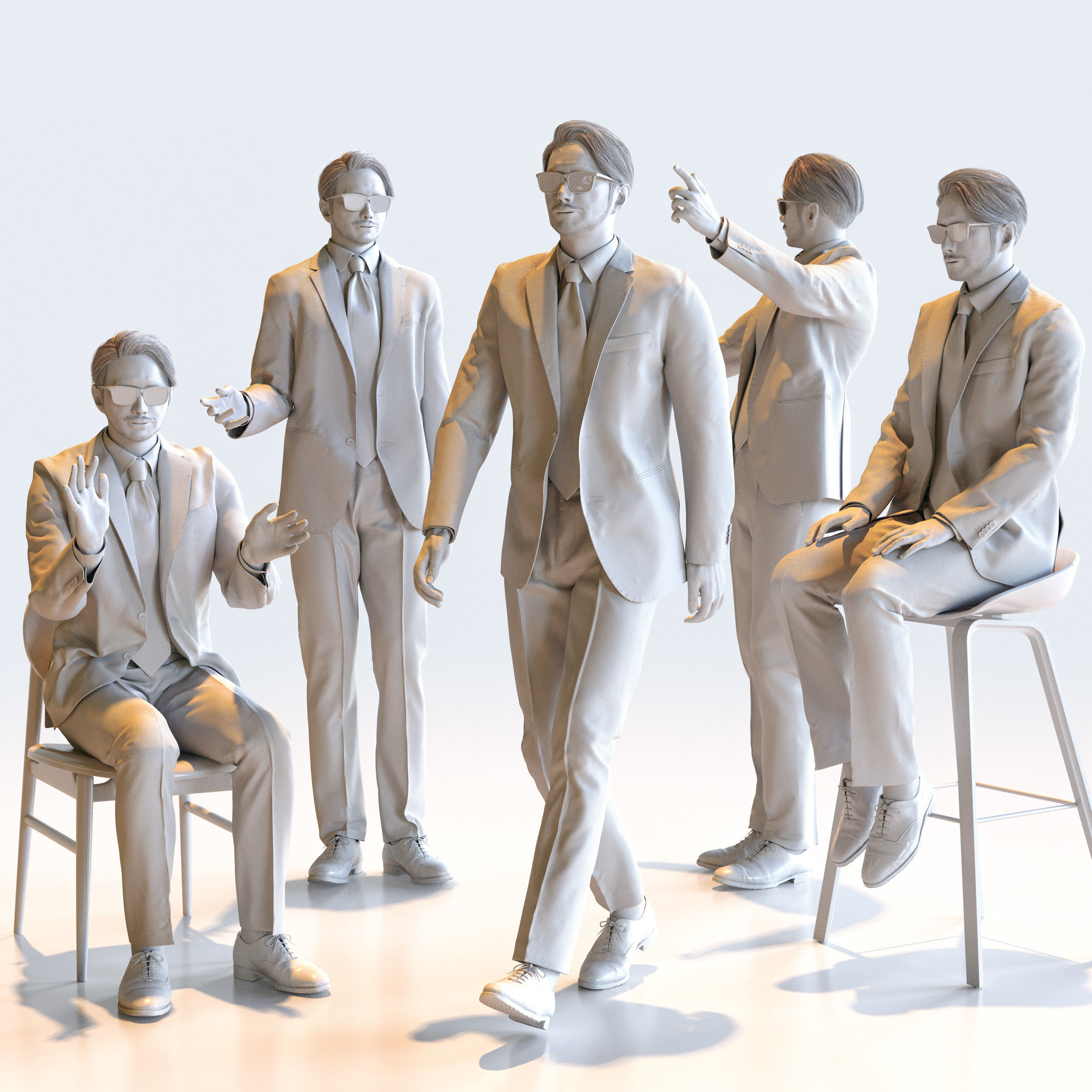 150 Posed and 30 A-pose Asian People Bundle 3D Model Collection_66