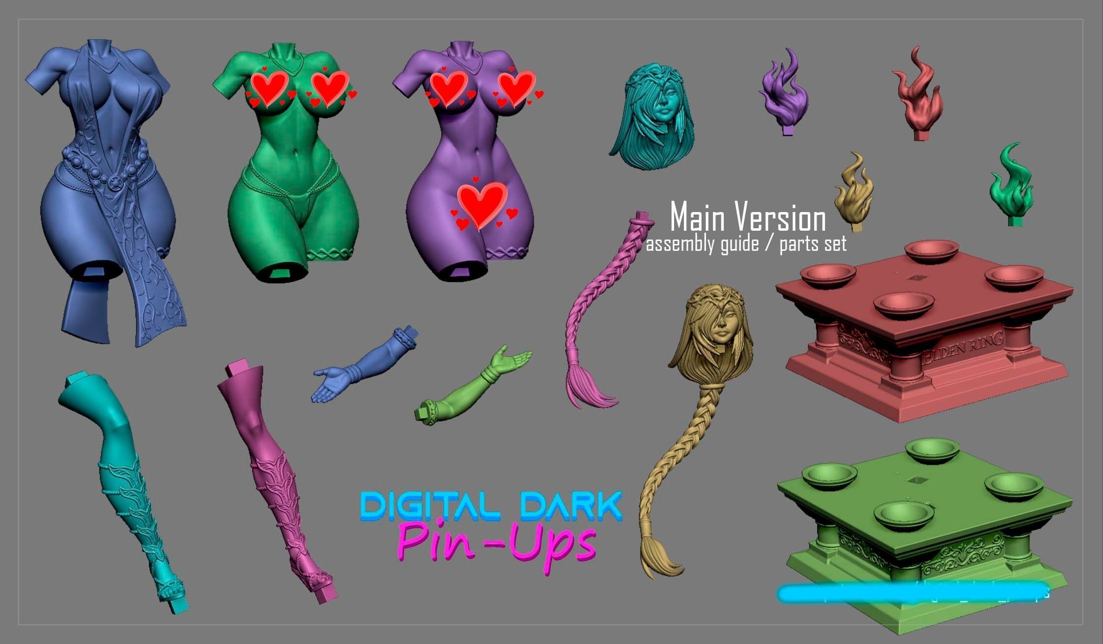 Queen Marika from Elden Ring with NSFW version and Miniatures 3D print model_16