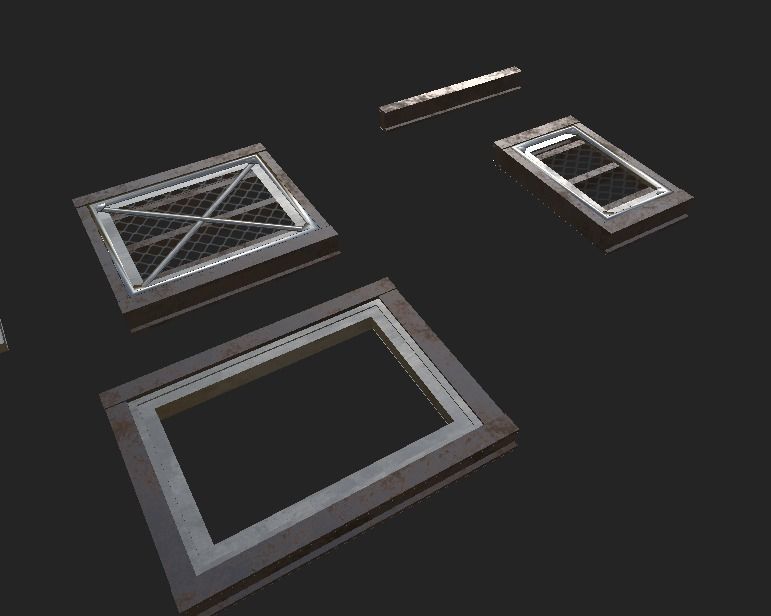 Metal Floor Low-poly 3D model_4