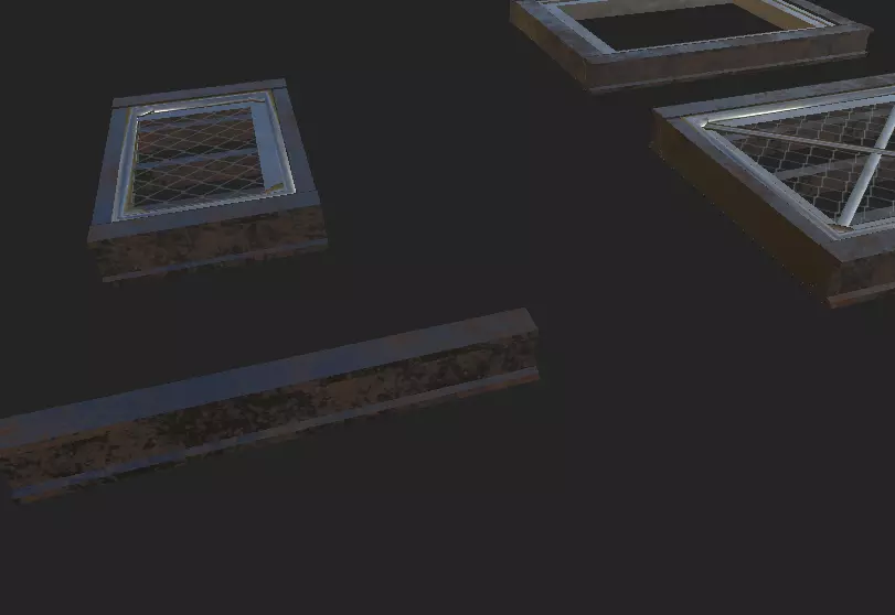 Metal Floor Low-poly 3D model_0