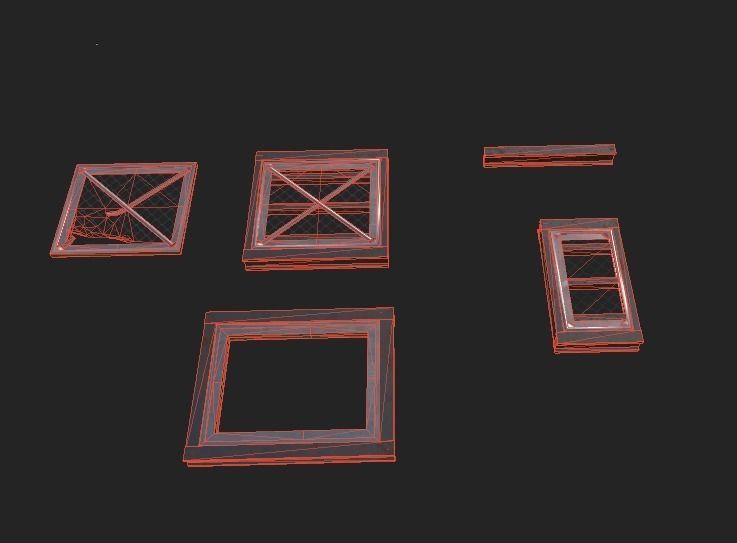 Metal Floor Low-poly 3D model_5