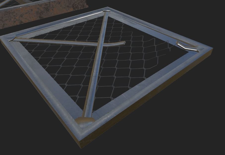 Metal Floor Low-poly 3D model_3