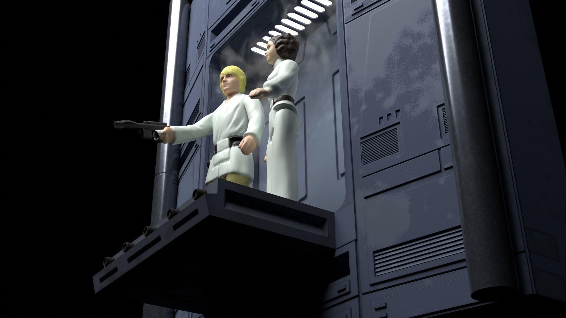 Set 2a - Death Star Extention Bridge 1-6 scale Hottoys 3D print model_9