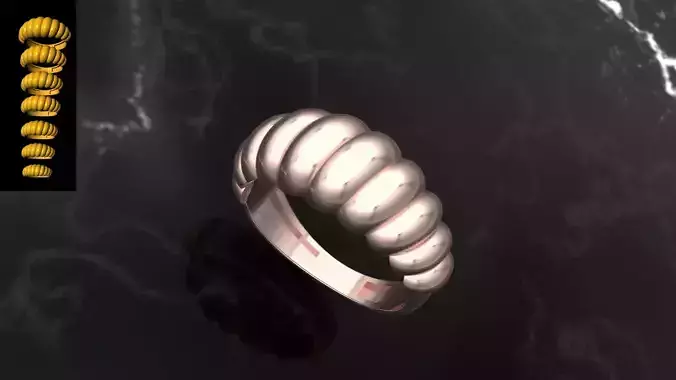 Croissant Ring Band Mix Size 3D print model