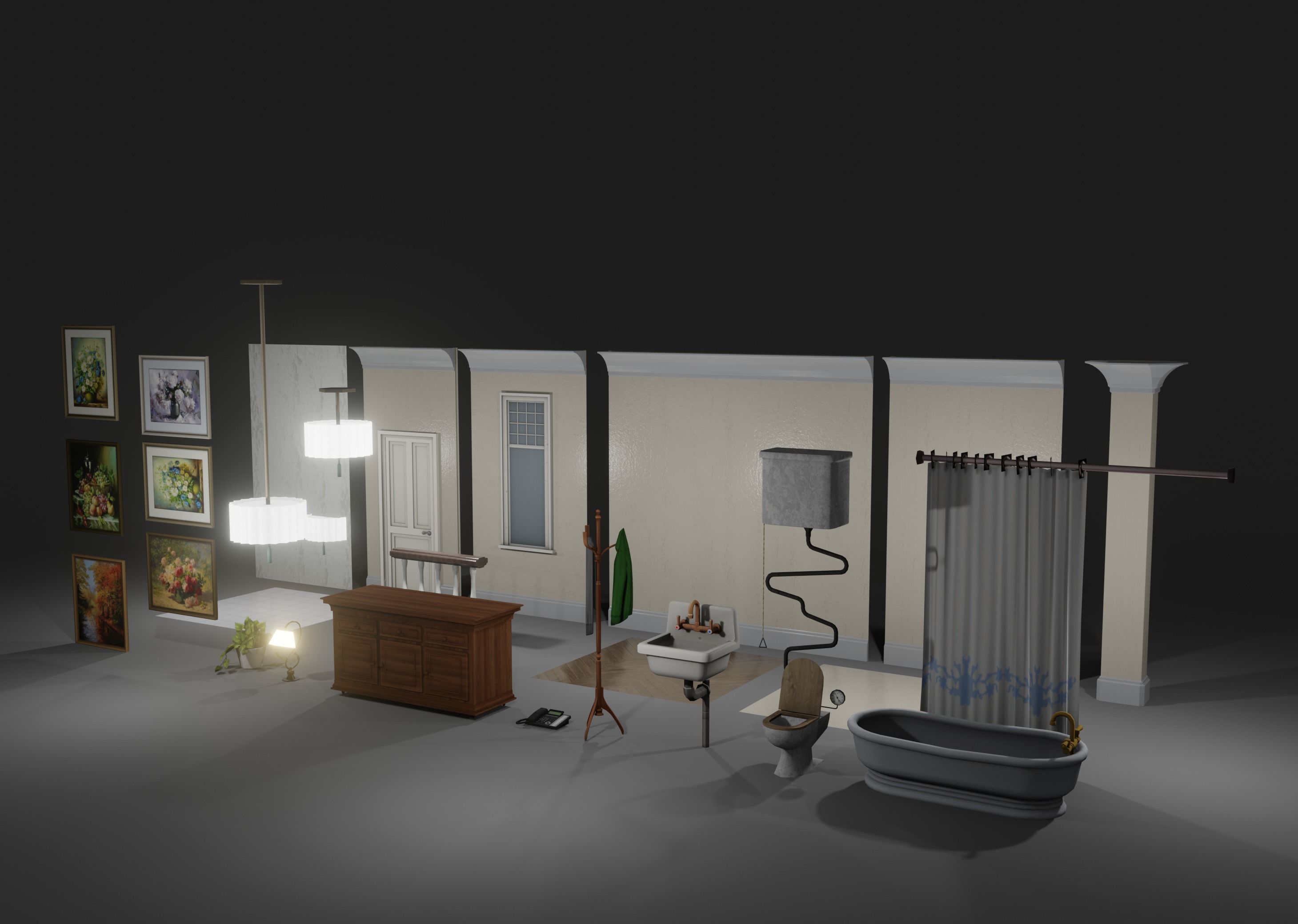 Modular Interior House  3D model_7