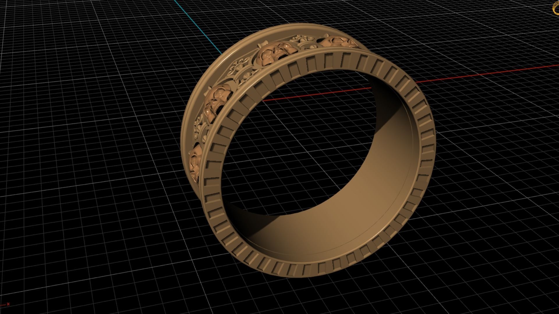 Ring skull with heraldic lily many sizes 3D print model_23