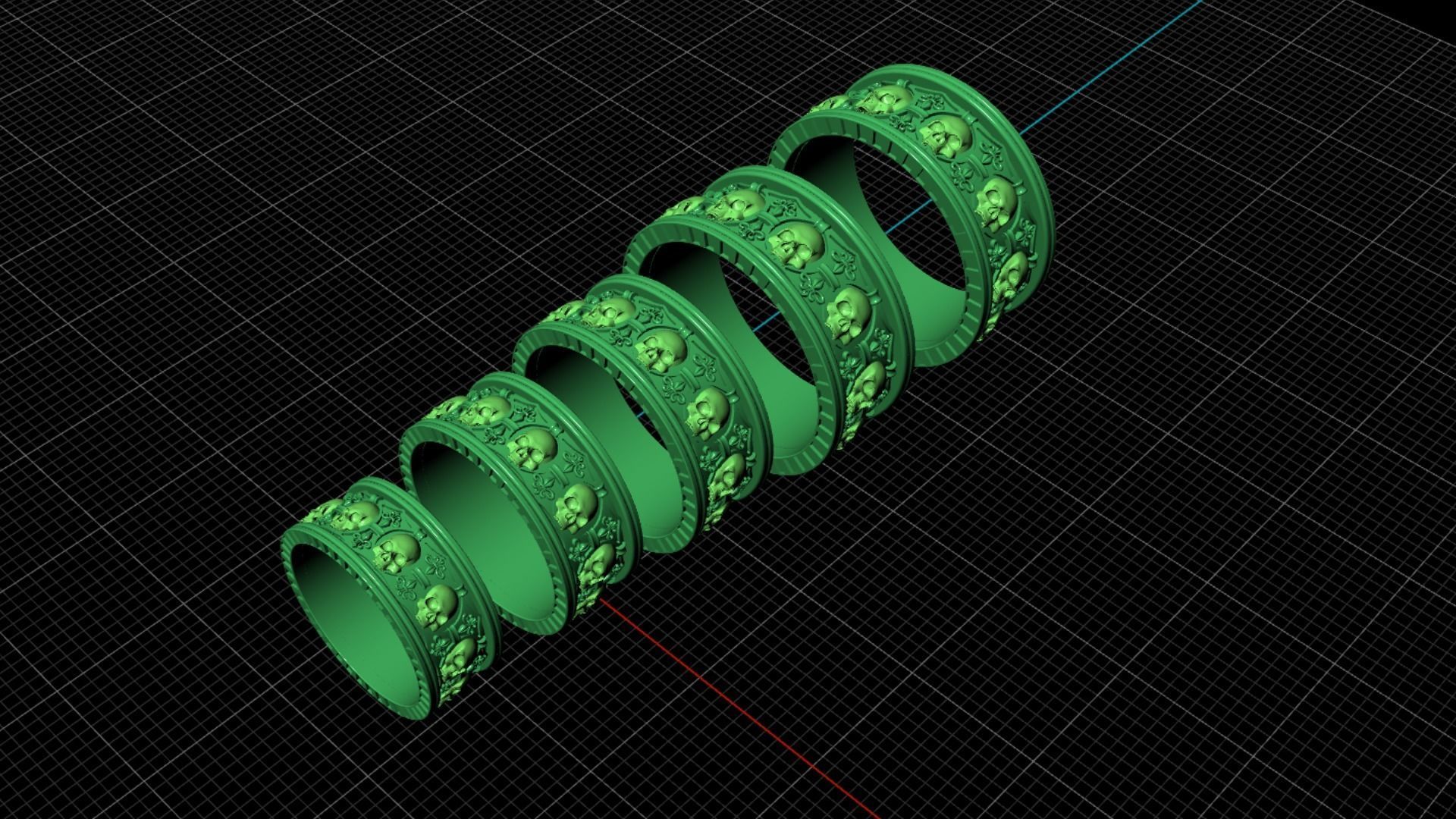 Ring skull with heraldic lily many sizes 3D print model_20