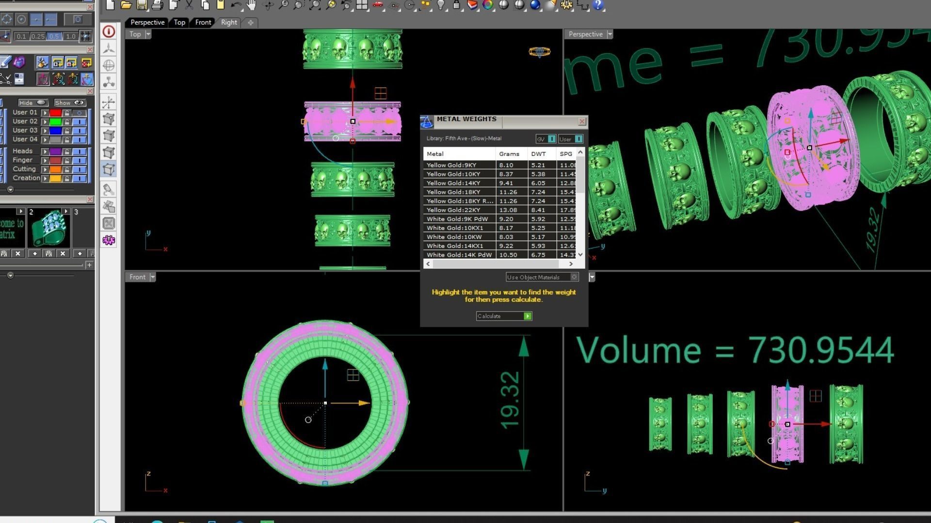 Ring skull with heraldic lily many sizes 3D print model_5