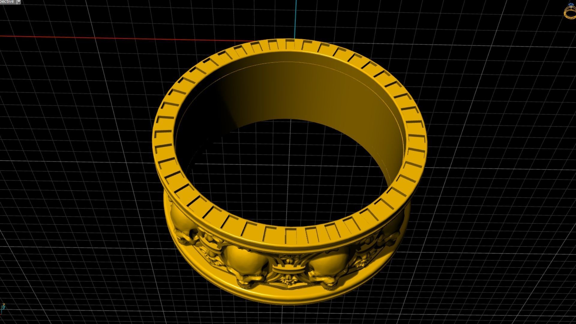 Ring skull with heraldic lily many sizes 3D print model_11