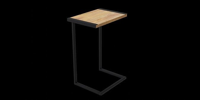 C Shape End Table Low-poly 3D model