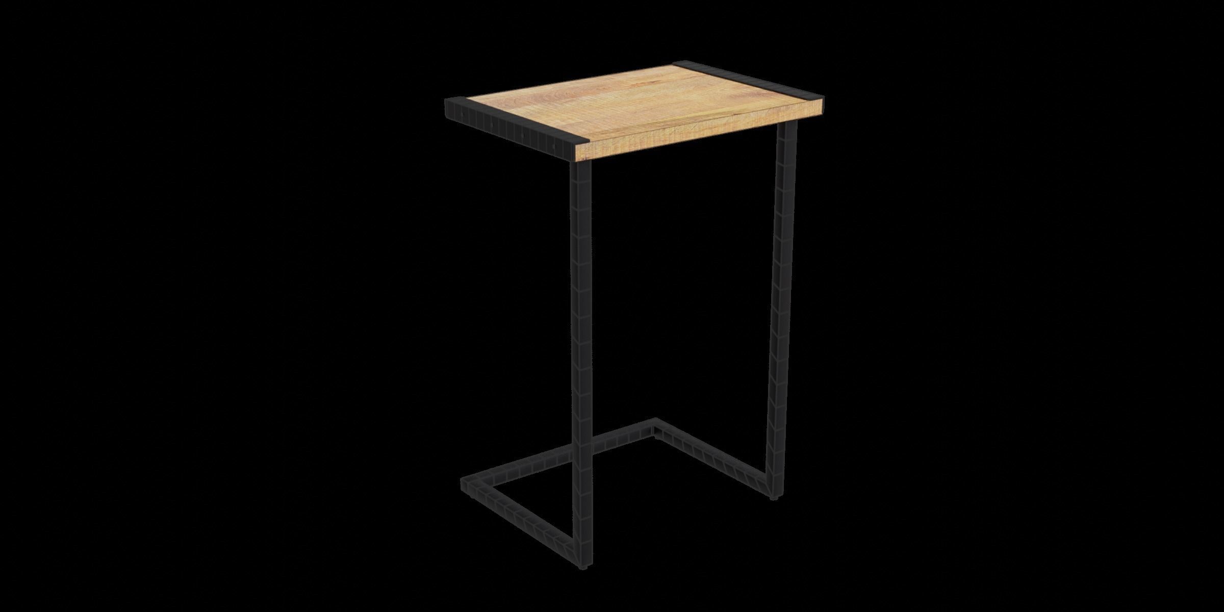 C Shape End Table Low-poly 3D model_3