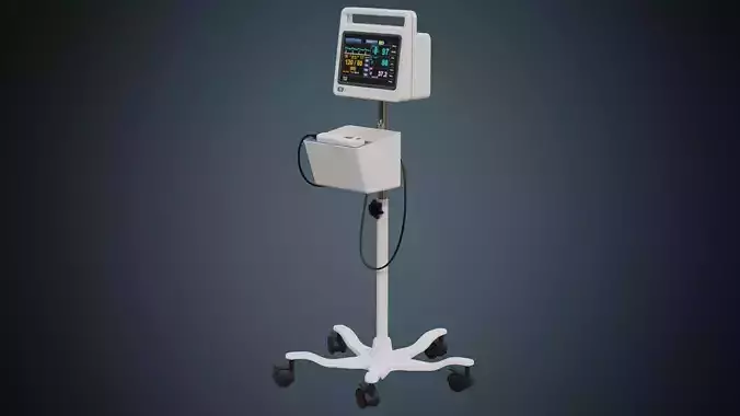 Vital Signs Monitor 1A Low-poly 3D model