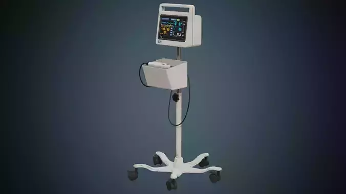 Vital Signs Monitor 1B Low-poly 3D model