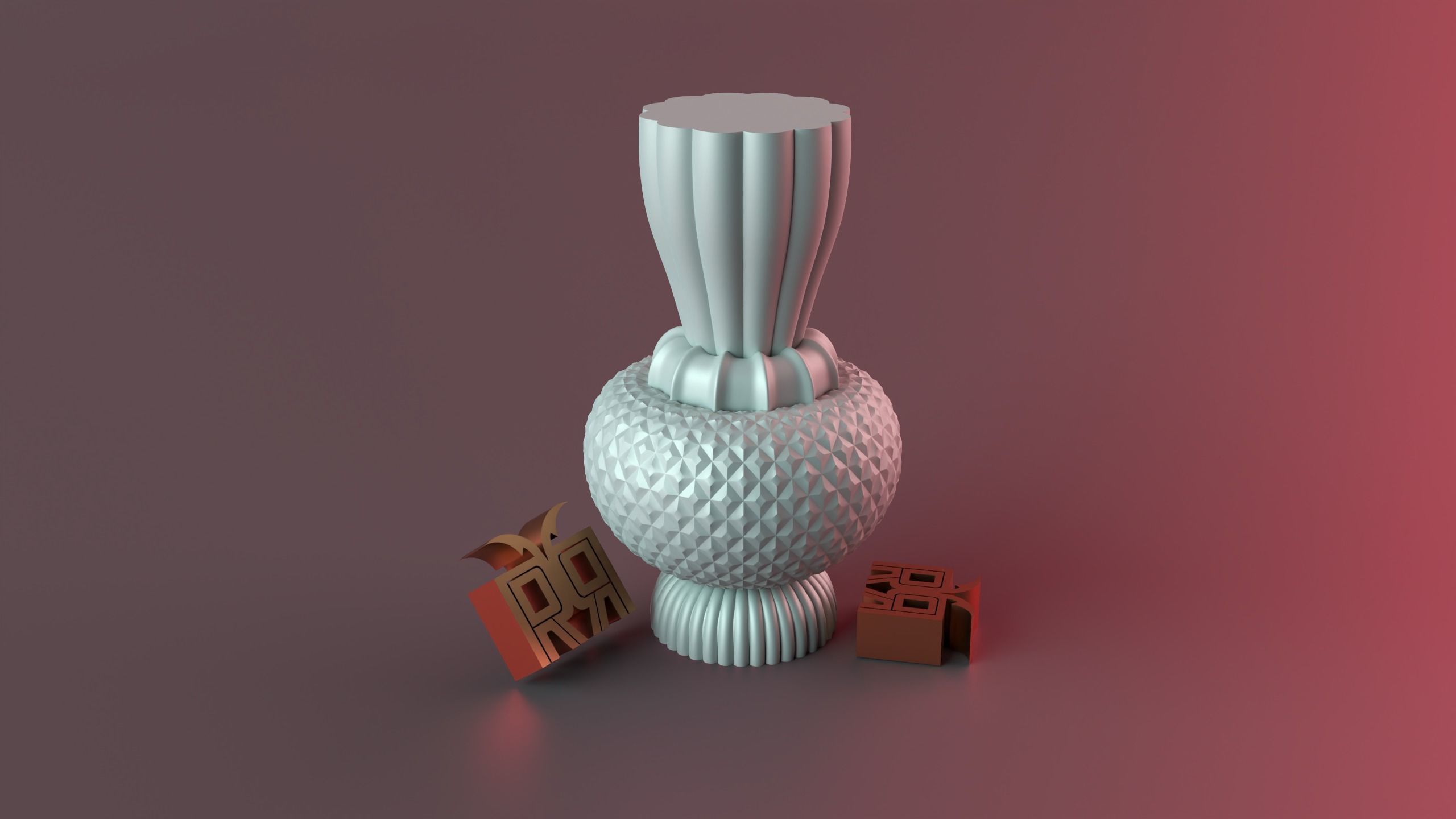 Diamond Pillar Geometric 3D print model_8