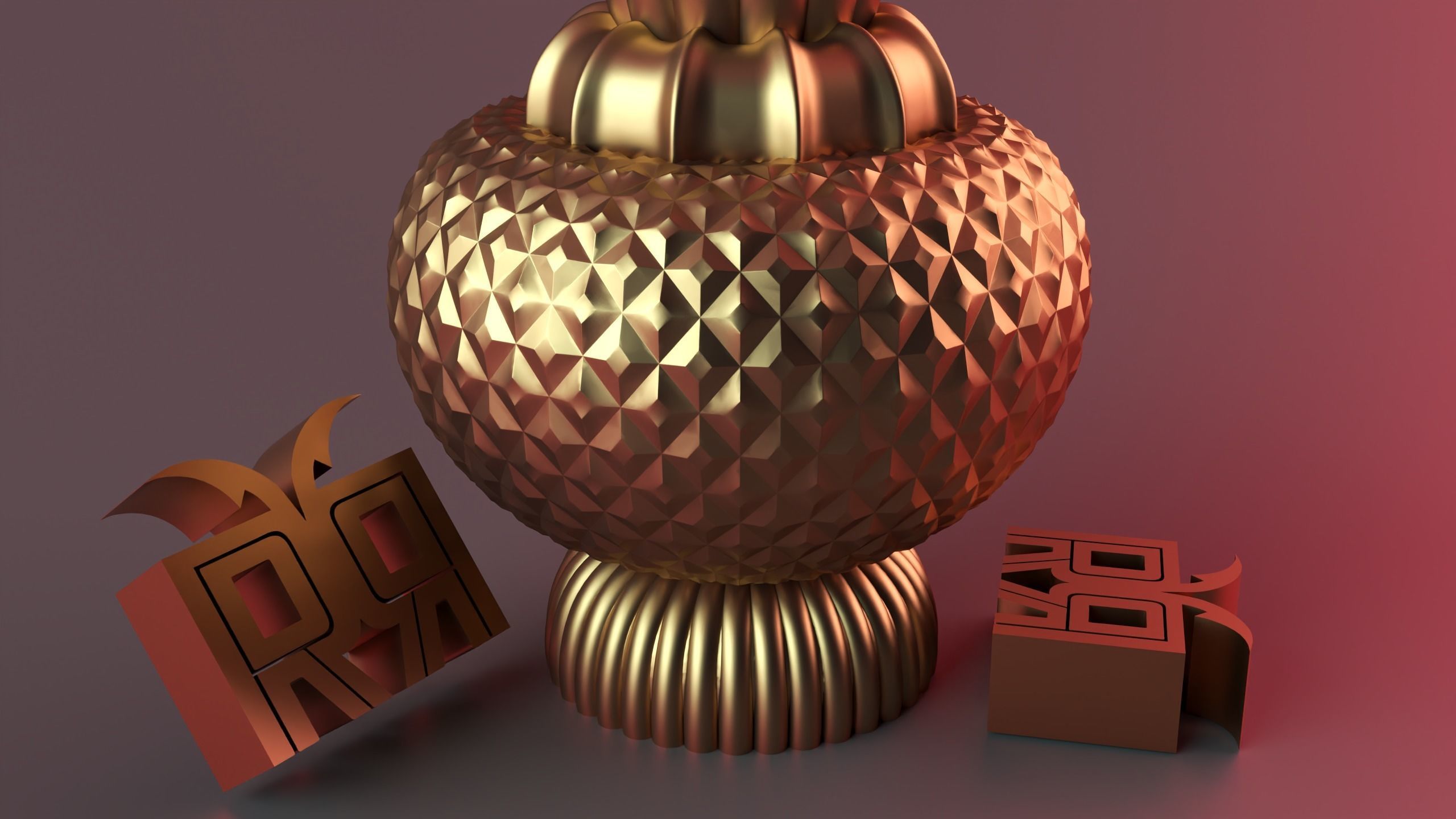 Diamond Pillar Geometric 3D print model_3