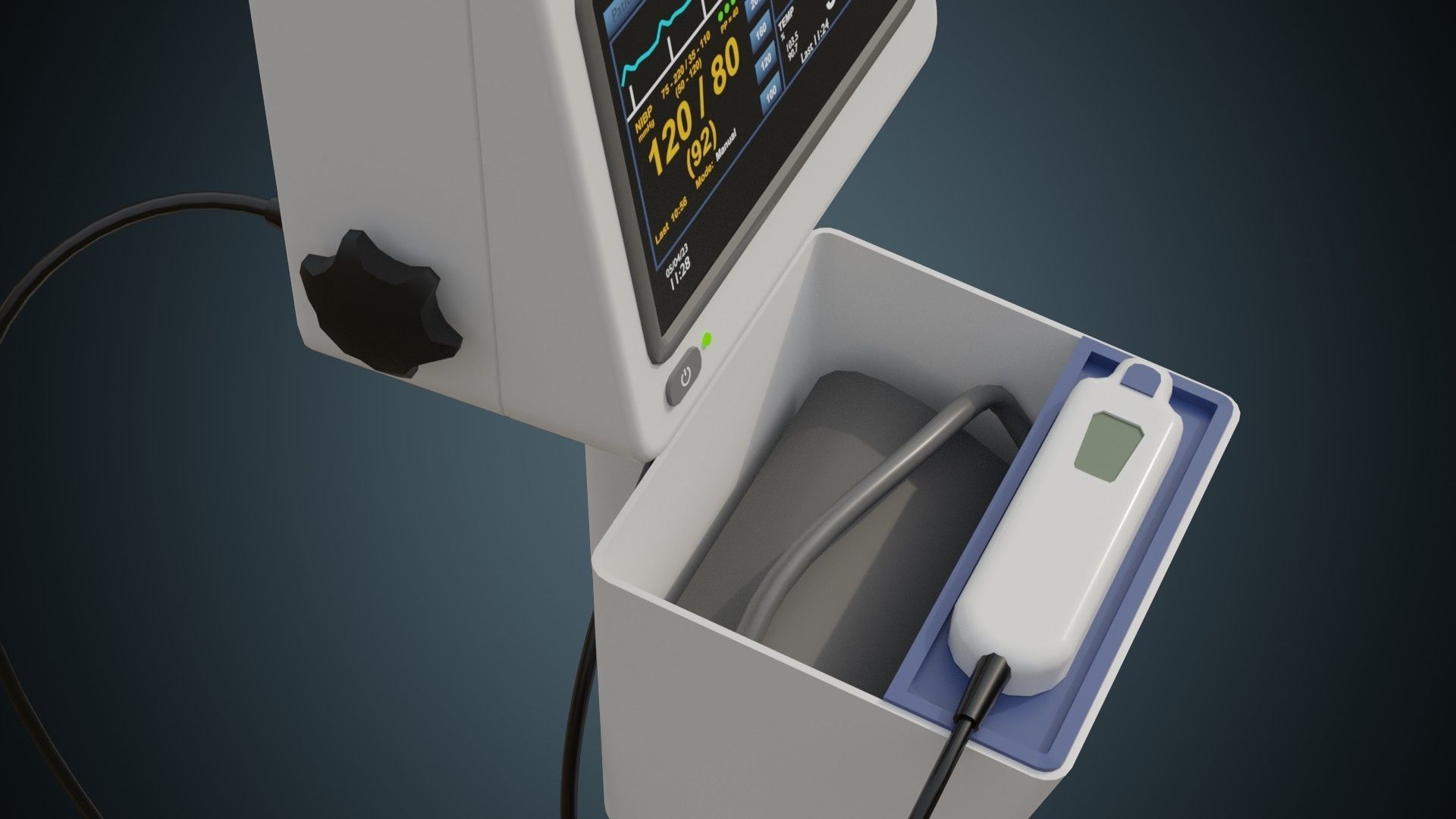 Vital Signs Monitor 1 Basic Low-poly 3D model_5