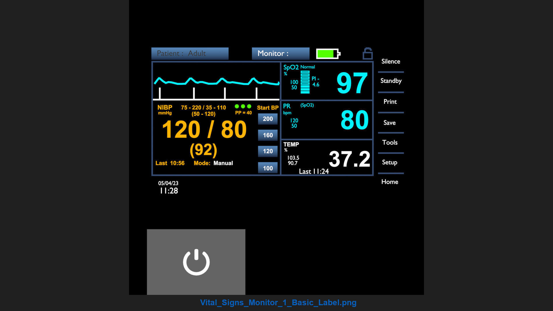 Vital Signs Monitor 1 Basic Low-poly 3D model_9