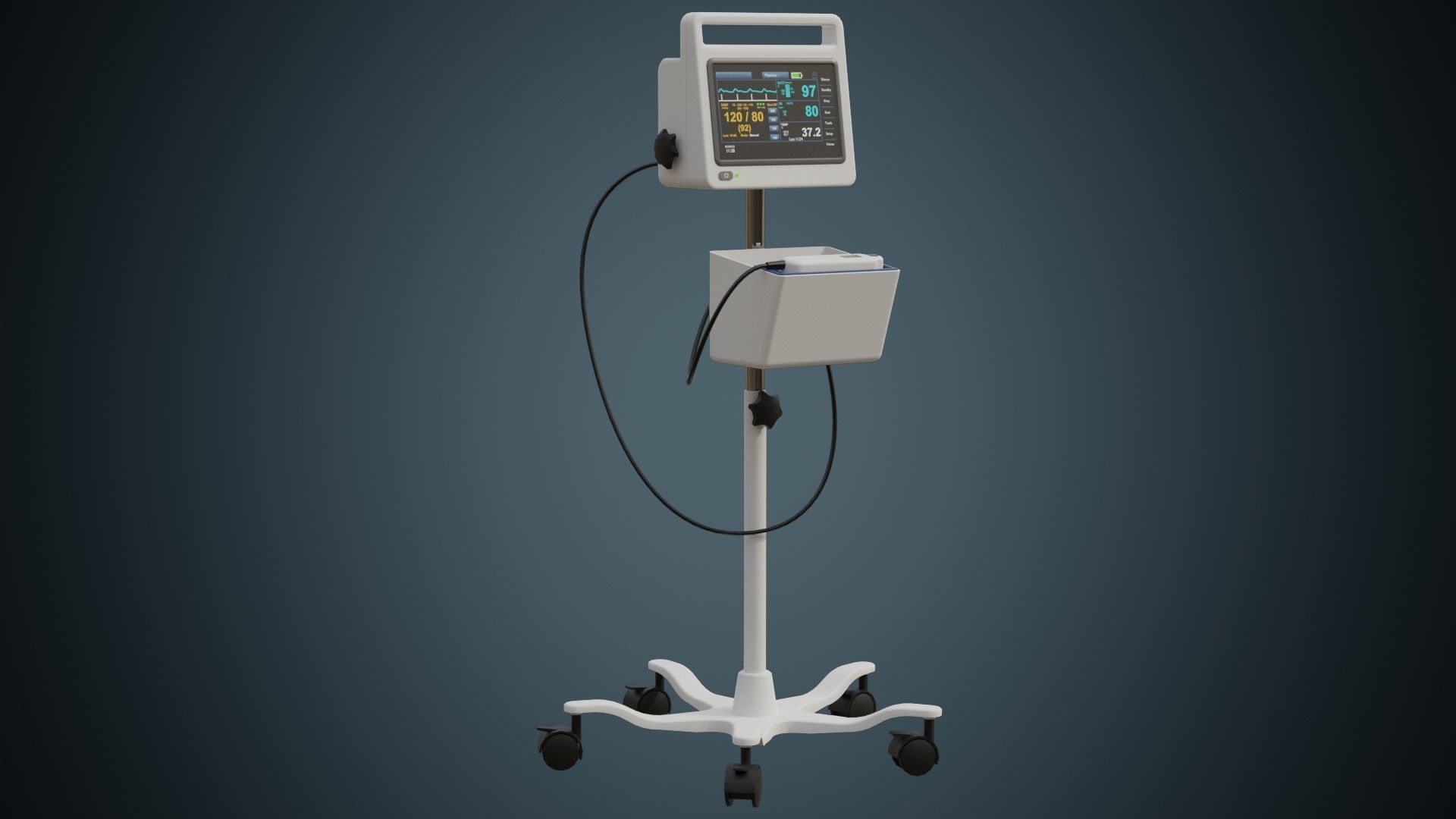 Vital Signs Monitor 1 Basic Low-poly 3D model_1