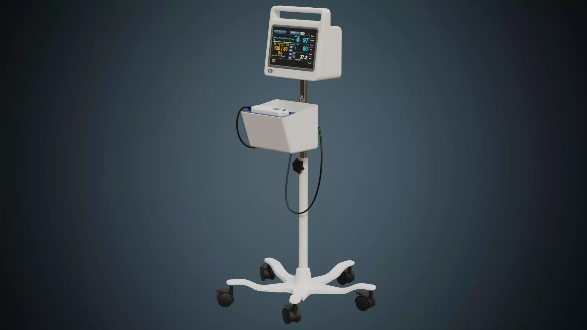 Vital Signs Monitor 1 Basic Low-poly 3D model_0