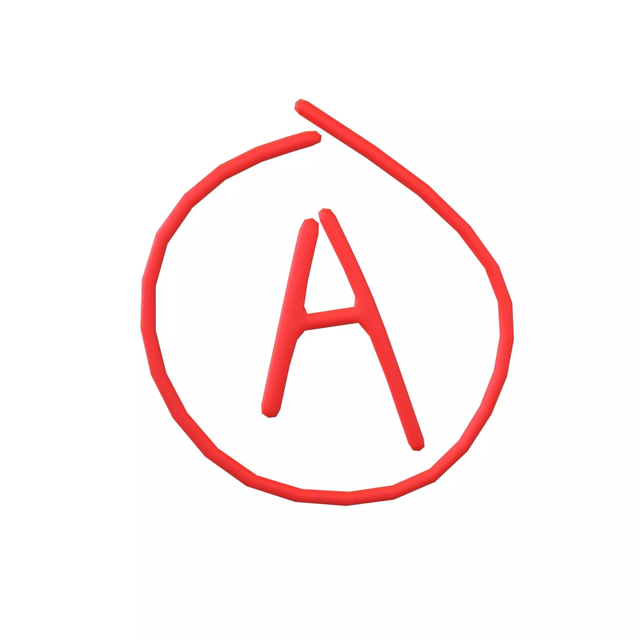 Grade A Symbol v1 001 Low-poly 3D model_0