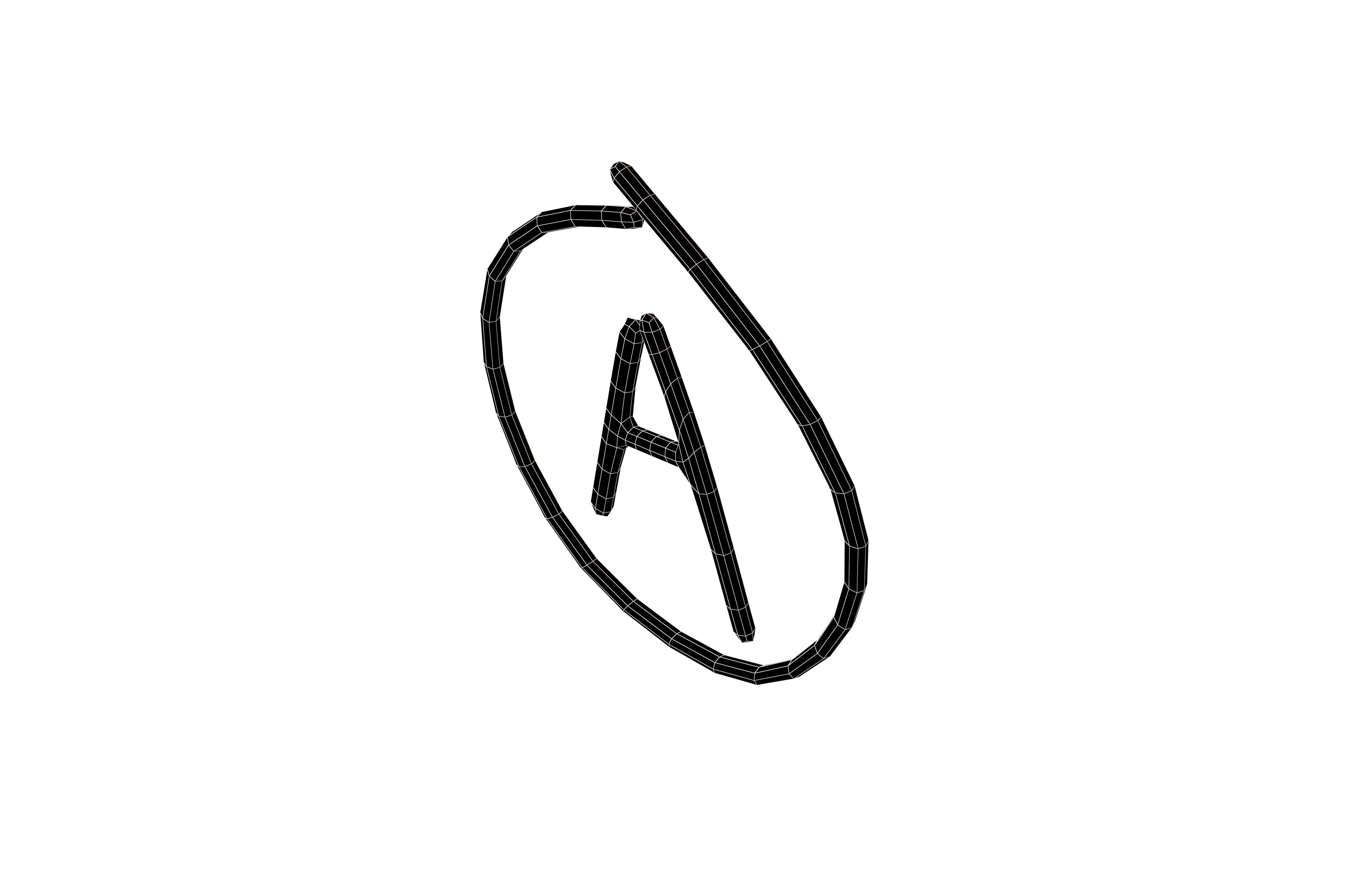 Grade A Symbol v1 001 Low-poly 3D model_5