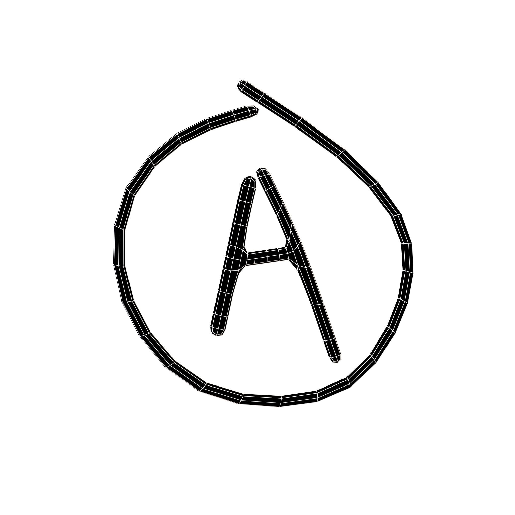 Grade A Symbol v1 001 Low-poly 3D model_4