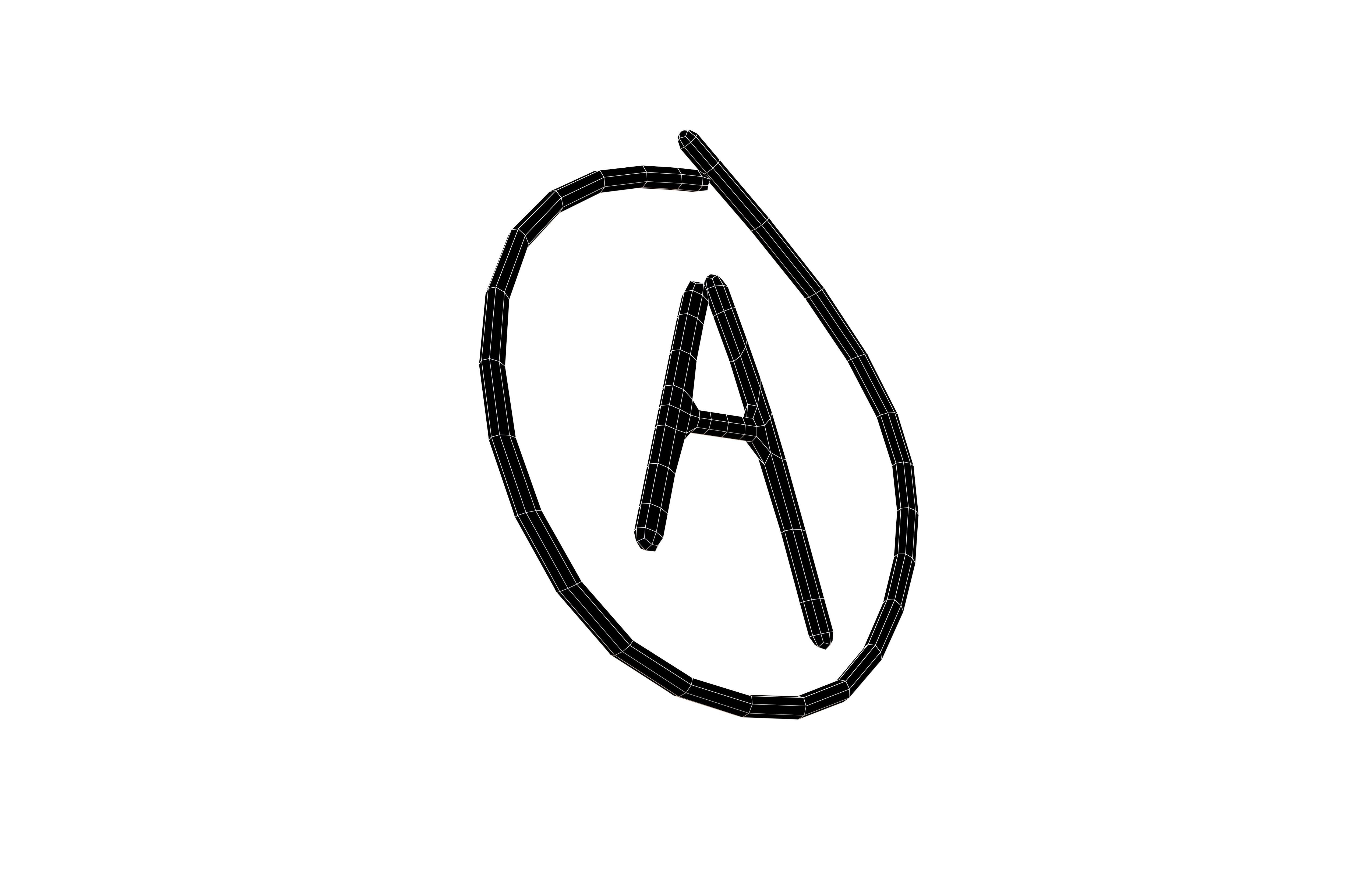 Grade A Symbol v1 001 Low-poly 3D model_7